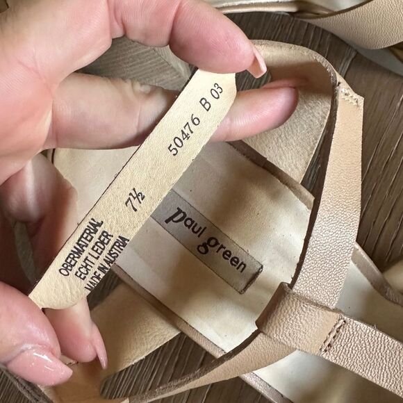 PAUL GREEN Raven Platform Sandal In Desert Light Nappa - Picture 9 of 14